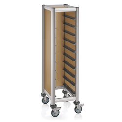 WAS Germany GN Tablettwagen Aluminium, MDF Holzoptik 1/1 natur