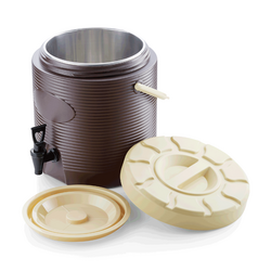 WAS Germany Thermogetränkebehälter Chromnickelstahl, Kunststoff, Polyurethan braun