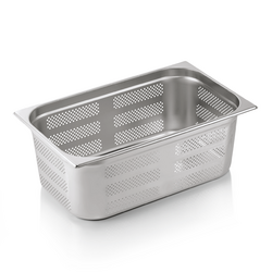 Essentials GN Behälter Set GN 1/1-020 mm, Bodenlochung, Set á 6 Stück, Chromnickelstahl