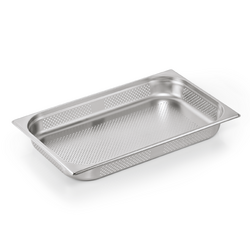 Essentials GN Behälter Set GN 1/1-065 mm, Seiten- & Bodenlochung, Set á 6 Stück, Chromnickelstahl