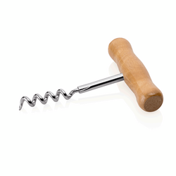 WAS Germany Korkenzieher Bambus / Holz / Kork / Vollweide, verchromt 