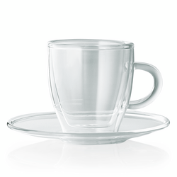 WAS Germany Espresso mit Untertasse Borosilikatglas 