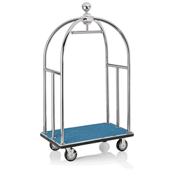 WAS Germany Gepäckwagen Edelstahl blau