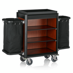 WAS Germany Zimmerservicewagen Aluminium, MDF Holzoptik, Polyester 