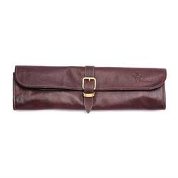 Boldric Messertasche aus braunem Leder 8 Fächer