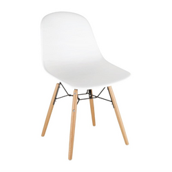 Bolero Arlo Spindelbeiniger Polypropylen Stuhl weiß (2er-Pack)