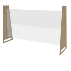 Bolero Easy Screen Tischmodell Trennwand helle Eiche 86 x 125cm