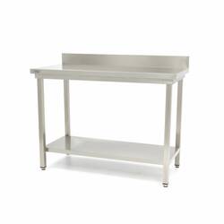 Maxima Edelstahl-Arbeitstisch Deluxe mit Aufkantung 600 x 600 mm, Größe: 600x600