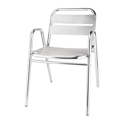 Bolero Bistrostühle mit Unterarmlehne Aluminium