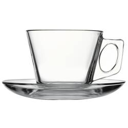 Paşabahçe Becher mit Untertasse Vela, 0,195 ltr.