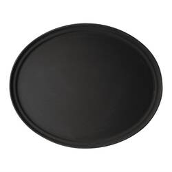 Cambro Camtread ovales rutschfestes Fiberglas Tablett schwarz 68,5x56cm