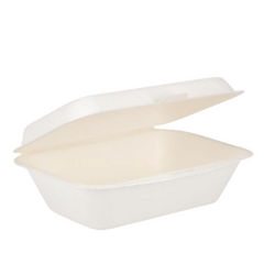 Fiesta Compostable kompostierbare Zuckerrohr Klappdeckelbehälter 18,2cm