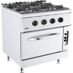 CombiSteel Base 700 Gasherd 4 Br. Mit Gasbackofen