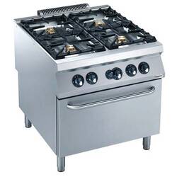 CombiSteel Pro 900 Gasherd 4 Br. Mit Gasbackofen