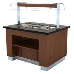 CombiSteel Heißes Büffet Wenge 1300  Mit 3x 1/1gn Bain-marie