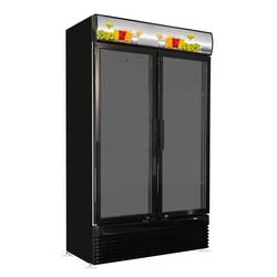 CombiSteel Kühlschrank 2 Glastüren Bez-780 Gd Schwarz