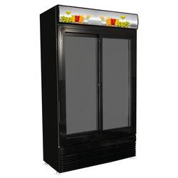 CombiSteel Kühlschrank Mit Schiebeglastüren Bez-780 Sl Schwarz