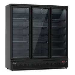 CombiSteel Kühlschrank 3 Glastüren Schwarz Jde-1530r Bl