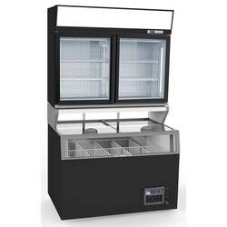 CombiSteel Wandkühlung/tiefkühling Schwarz 2 Glastüren