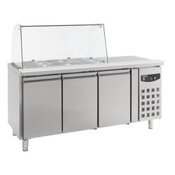 CombiSteel Kühltisch Mit Glas 3 Türen