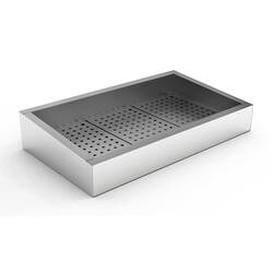 CombiSteel Gemahlenes Eis Behälter Schief 3/1 Gn Aisi 304  Wasserhahn An Der Bedienung Seite