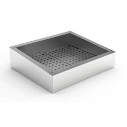 CombiSteel Gemahlenes Eis Behälter Schief 2/1 Gn Aisi 304  Wasserhahn An Der Bedienung Seite