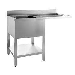 CombiSteel 700 Spültisch Grundboden Spülmaschine Demontabel 1 Links 1400