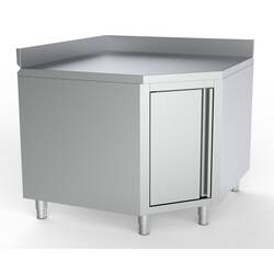 CombiSteel Arbeitstisch Ecke Mit Tür Und Aufkantung 1000/1000 für 700mm Tisch
