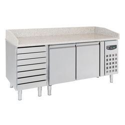 CombiSteel Pizzatisch 2 Türen 7 Teigschubladen