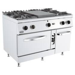 CombiSteel Base 700 Glühplattenherd 4 Br. Gasbackofen