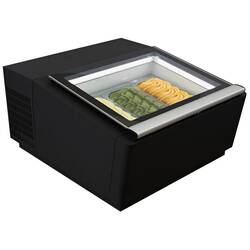 CombiSteel Tischmodell Speiseisvitrine Schwarz  Öffnet Auf Der Bedienung Seite