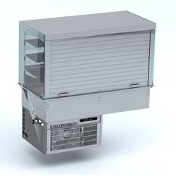 CombiSteel Einbau Wandmodell Kühlvitrine Eckig  - Mit Jalousie 4/1 Gn
