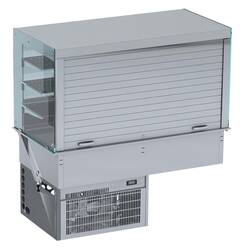 CombiSteel Einbau Wandmodell Kühlvitrine Eckig - Mit Jalousie 3/1 Gn