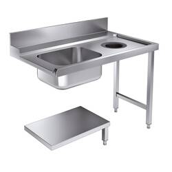 CombiSteel Zulauftisch Grundboden Mit Abfallloch 1200 Rechts für 7280.0045-0046