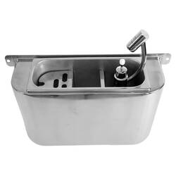 CombiSteel Spülbecke für Eislöffel Mit Eislöffeldusche 410x120x270  Mit Wasserablaufloch, Wasseranschluss Und Überlaufrohr
