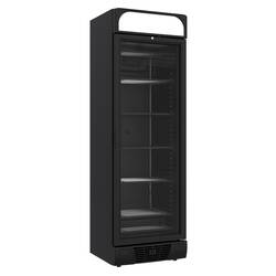 CombiSteel Tiefkühlschrank 1 Glastür Schwarz 382l