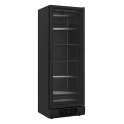 CombiSteel Tiefkühlschrank 1 Glastür Schwarz 382l