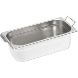 Stalgast Edelstahl Gastronormbehälter Serie STANDARD, GN 1/3 (100mm), mit Fallgriffen