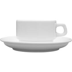 6 Kaffeetassen von Lubiana, Porzellan, weiß, Serie Kaszub/Hel