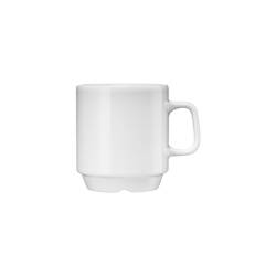 6 Kaffeebecher von Lubiana, Porzellan, weiß, Serie Kaszub/Hell, 0,2 Liter