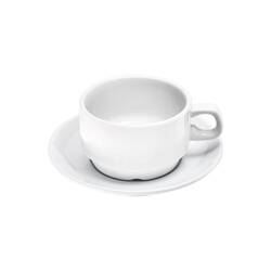 Stalgast 12 Cappuccino-Obertassen, reinweißes Hotelporzellan, Serie Isabell, 0,30 ml