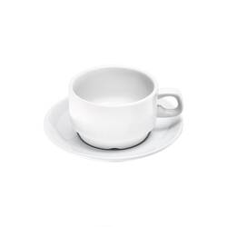 Stalgast 12 Kaffee-Obertassen, stapelbar, reinweißes Hotelporzellan, Serie Isabell, 0,2 Liter