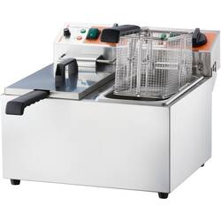 Doppel-Fritteuse CATERINA mit Kaltzone, Edelstahl, Elektro, 2x 8 Liter, 2x 3 kW, 230V
