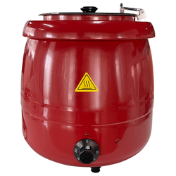 Elektrischer Suppentopf, bauchige Form, rot, 8,5 Liter