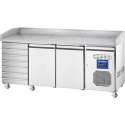 2-türiger Pizza-Tisch mit 7 Schubladen, EN 600x400 mm