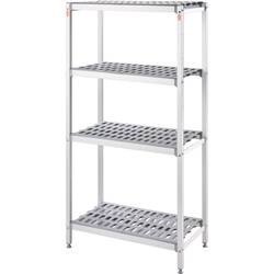 Lagerregal aus Aluminium, 1205x560x1680 mm (BxTxH)