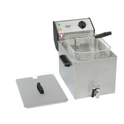 ROLLER GRILL Fritteuse mit Ablasshahn, mit Ablasshahn, 8 Liter, Abmessung 265 x 450 x 360 mm (BxTxH)