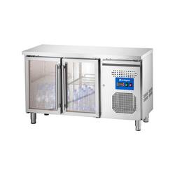 Stalgast Edelstahl Kühltisch mit 2 Glastüren, GN 1/1, Serie Starline