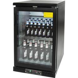 Stalgast, schwarzer Bar-Kühlschrank GT53UB mit Glastür, 129 Liter