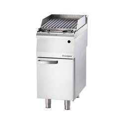 Stalgast Edelstahl Lavastein-Grill mit S-Rost für Fisch und Meeresfrüchte, Serie 700 ND, 400 mm